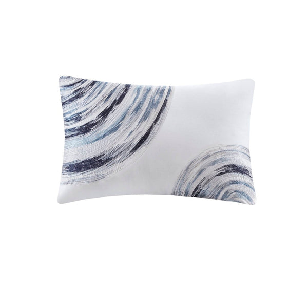 English Elm 8-piece Full Quilt Set Cotton Blend Watercolor Stripe Bedding with Antimicrobial Sheets Navy Multi B035P408265