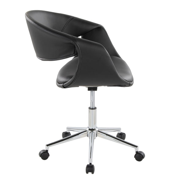 English Elm Task Chair with Chrome Five Star Base Grey Fabric Seat for Modern Home Office Use Black,Chrome B202P474181