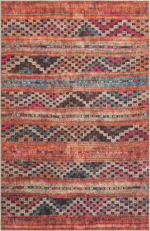 Unique Loom Timeless Andrew Machine Made Geometric Rug Multi, Blue/Gold/Green/Ivory/Rust Red/Pink/Beige/Black/Brown 5' 1" x 8' 0"