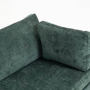 English Elm 111.42*32.28" XXL 3-Seater Chenille Sofa with Ultra-Soft Cushions, High-Rebound Comfort & Sturdy Black Legs Dark Green W2715S00002