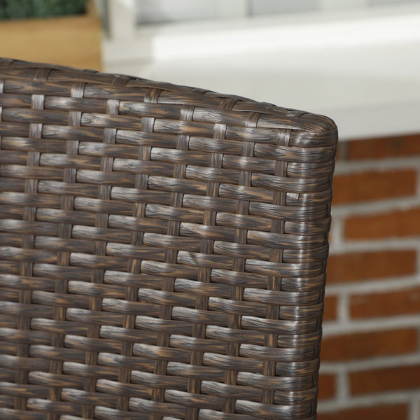 English Elm Outsunny Stackable Pe Rattan Dining Chairs Set Of 4 With Cushions - Stylish Outdoor Comfort & Durability W2225P200716-GIGA