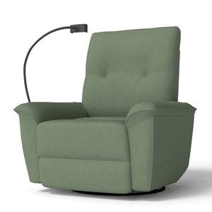 English Elm 270° Swivel Power Recliner Velvet Glider Rocker with Usb Ports for Living Room Dark Green W1028S00059