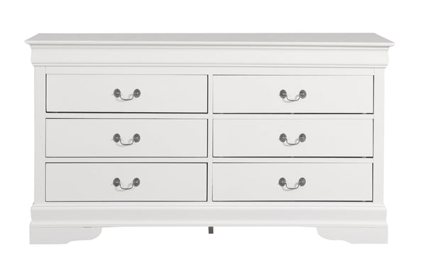 English Elm Louis Louis Phillipe G3160-BC 4 Drawer Chest with Carved Bases Curved Mouldings and Durable Drawers White 37 L x 62 W x 20 H B078108234