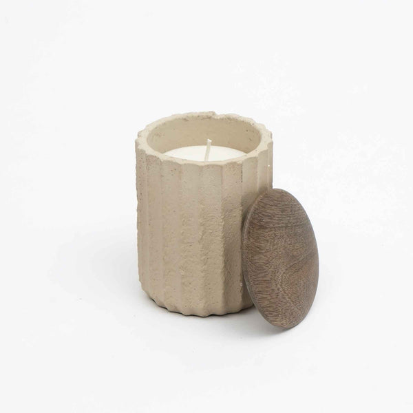 English Elm Jar Candle - Eco-Friendly Ecomix Wax With Rustic Mango Wood Lid, Soothing Vanilla Lavender Aroma B346P369765
