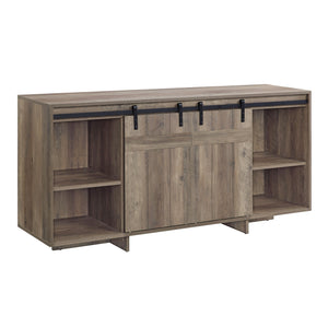 English Elm Bellarosa Gray Washed Finish TV Stand with Barn Door Design, Melamine Composite Wood, Fits 60" TVs B2726P256338