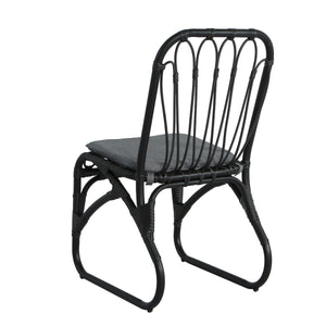 English Elm Christopher Knight Home® - Outdoor Hand-Woven PE Rattan Patio Dining Chairs Set of 2 with Iron Frame 400lb Capacity, No Assembly Required Black+ Gray N762P236169G