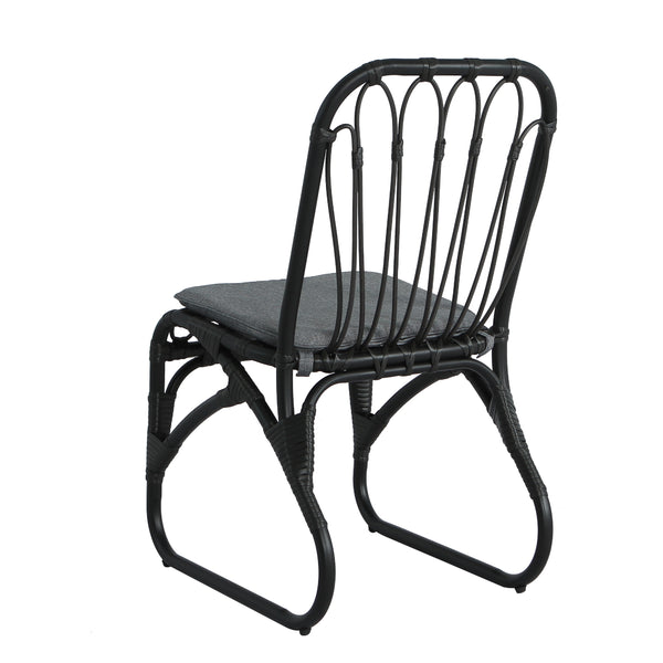 English Elm Christopher Knight Home® - Outdoor Hand-Woven PE Rattan Patio Dining Chairs Set of 2 with Iron Frame 400lb Capacity, No Assembly Required Black+ Gray N762P236169G