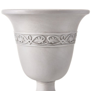 English Elm Classic Handcrafted Outdoor Planter Sculptural Fiberglass Patio Garden Urn for Entryways Antique White N772P406699W