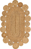 Unique Loom Braided Jute Gauri Hand Braided Bohemian Rug Natural,  4' 1" x 6' 1"