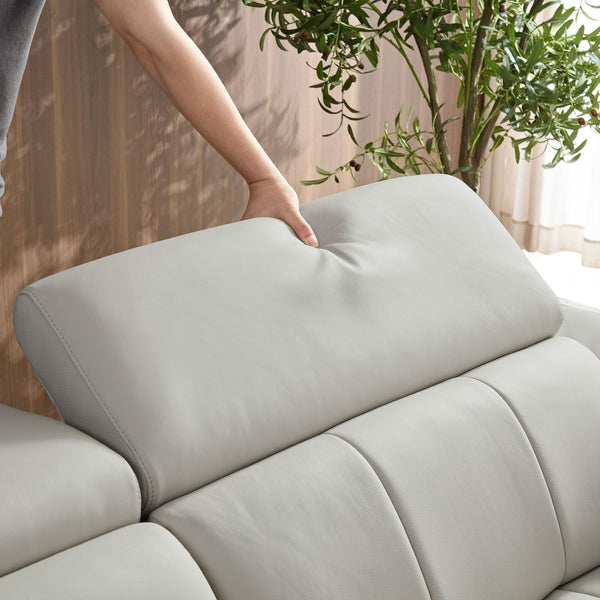 English Elm Wall-Hugger Reclining Sofa - Stylish L-Shaped Genuine Leather Couch With Usb For Modern Living Spaces W2582S00018-GIGA