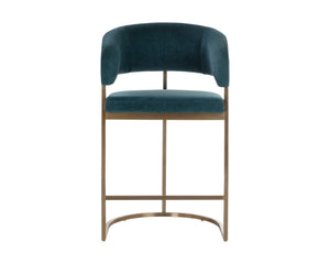 Sunpan Marris Barstool: Modern Elegance Meets Timeless Design in Luxurious Faux Leather and Steel Finish Gold / Danny Teal