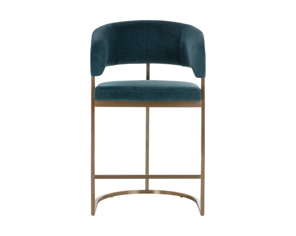 Sunpan Marris Barstool: Modern Elegance Meets Timeless Design in Luxurious Faux Leather and Steel Finish Gold / Danny Teal