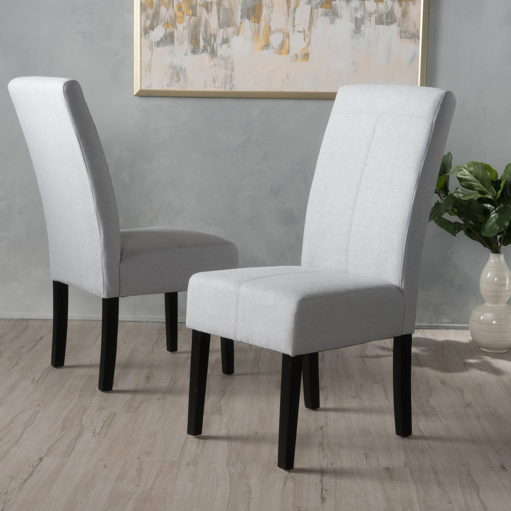 English Elm Christopher Knight Home® - PERTICA Upholstered Dining Chair Set with Bonded Leather, Hardwood Frame, Cushioned Support (2) LIGHT GREY 38541.00LGY