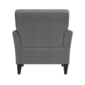 English Elm Dorset Barrel Accent Chair Velour Upholstery Solid Legs Compact Living Room Seating Gray B127P495071