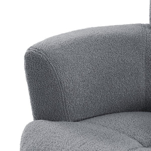 English Elm 360° Swivel Chair - Cozy Berber Fleece Barrel Accent Chair With Adjustable Headrest For Any Space N719P272676E