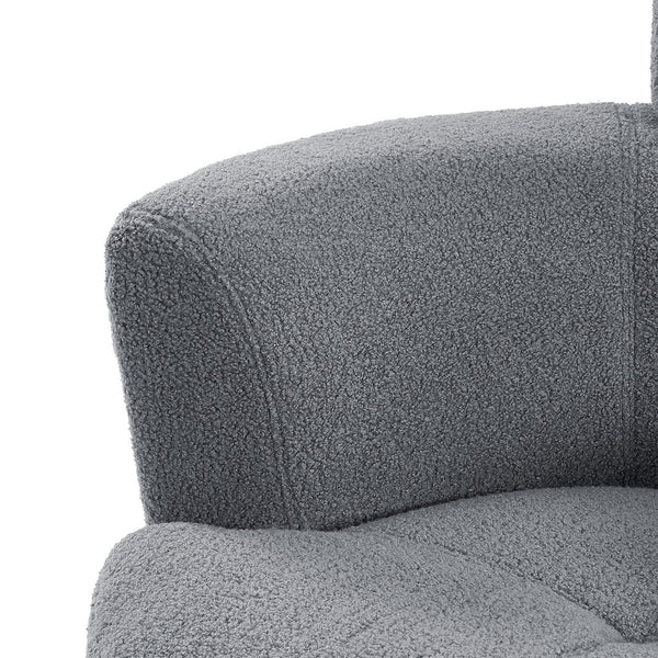 English Elm 360° Swivel Chair - Cozy Berber Fleece Barrel Accent Chair With Adjustable Headrest For Any Space N719P272676E