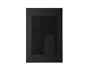 Sunpan SHADOW WORK - 40" x 60" Modern Textured Artwork in Black Floater Frame for Minimalist Interiors A0425