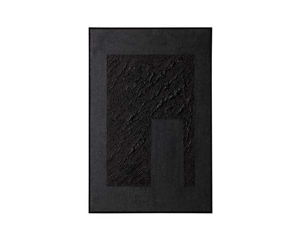 Sunpan SHADOW WORK - 40" x 60" Modern Textured Artwork in Black Floater Frame for Minimalist Interiors A0425