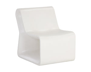 Sunpan Odyssey Lounge Chair - Sculptural Concrete Design for Modern Indoor and Covered Outdoor Spaces White