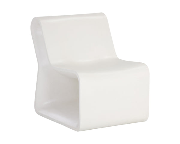 Sunpan Odyssey Lounge Chair - Sculptural Concrete Design for Modern Indoor and Covered Outdoor Spaces White