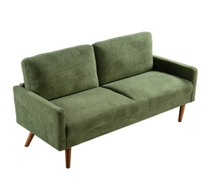 English Elm Velvet Kent 3-Seater Sofa with Plush Upholstery, European Modern-Vintage Design and Durable Build Green B2735P291965