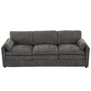 English Elm 101.2" Modular Chenille Sectional Sofa with Tufted Cushions and Deep Seating for Living Room Grey N719S001922E