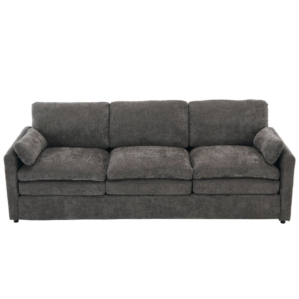 English Elm 101.2" Modular Chenille Sectional Sofa with Tufted Cushions and Deep Seating for Living Room Grey N719S001922E