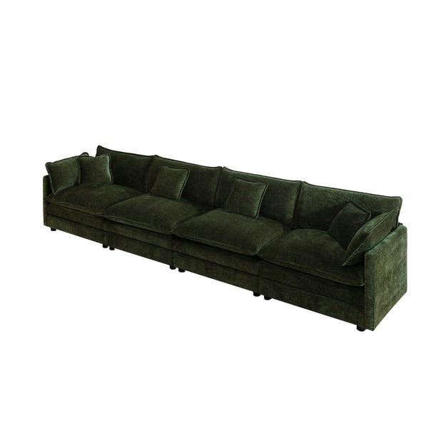 English Elm Free Combination Chenille Sectional Sofa Modular 4 Seat Living Room Couch W714S00467