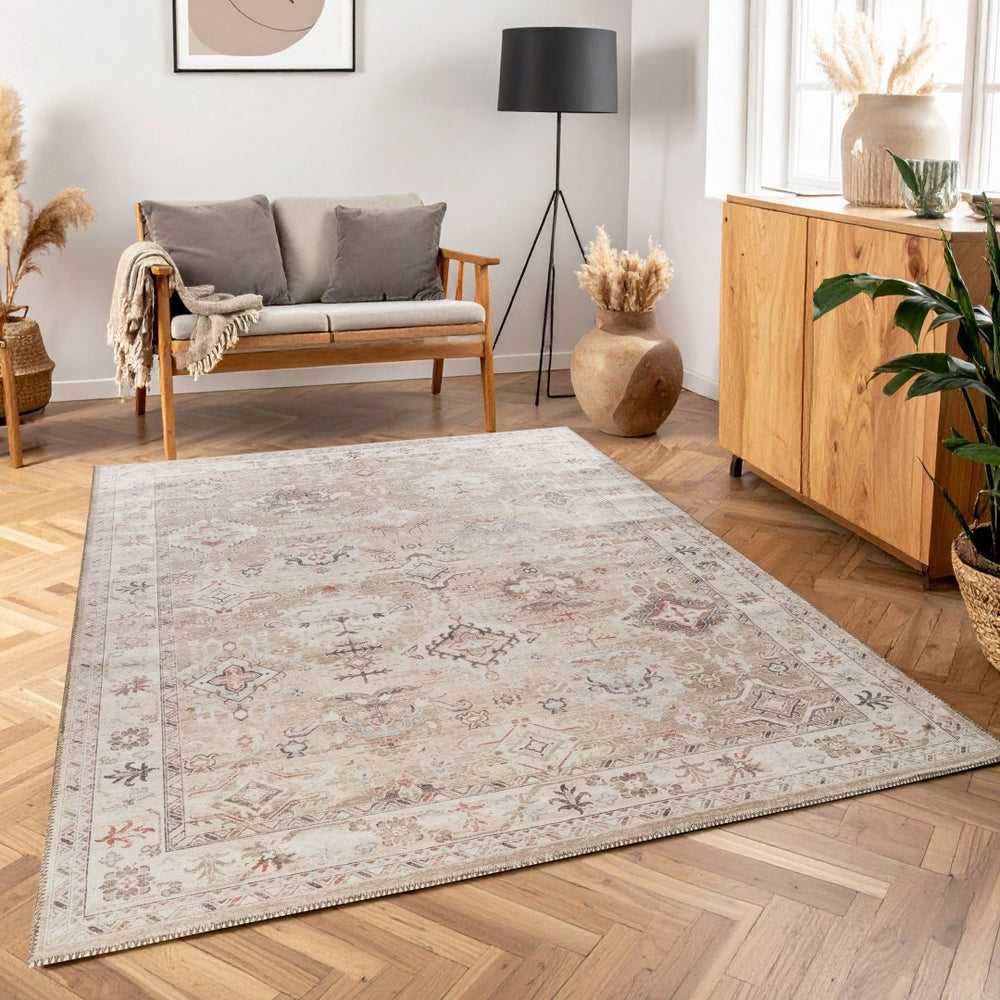English Elm Oxford Traditional Oriental Area Rug Polyester Pile Stain Resistant Living Room B186P428948