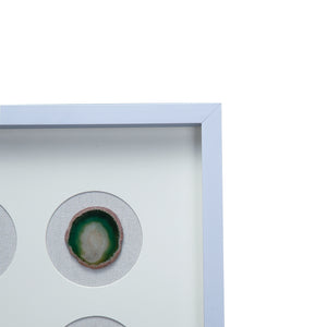 English Elm S/2 Coty Shadow Box Wall Decor with Agate Slices on White Frame, Set of 2 Minimalist Modern Art 20x20x10 W2078P313328