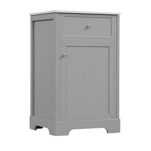 English Elm 20" Bathroom Vanity with Ceramic Sink, MDF Construction, Soft-Closing Door, Storage Rack & Shelf Grey N725P218017E