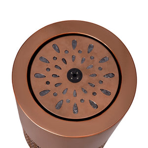 English Elm 20.87"h Brown Powder-coated Metal Outdoor Fountain Geometric Cutout with Warm Led Glow N765P355071B