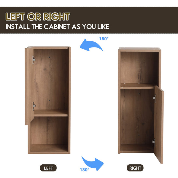 English Elm 36" Bathroom Side Cabinet - Stylish Wall-Mounted Storage, Soft-Close Doors & Durable Imitative Oak Finish W999S00374