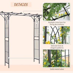English Elm Outsunny 82'' Elegant Metal Garden Trellis Arch With Durable Steel, Perfect For Weddings & Events W2225P174414-GIGA