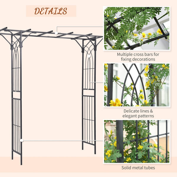 English Elm Outsunny 82'' Elegant Metal Garden Trellis Arch With Durable Steel, Perfect For Weddings & Events W2225P174414-GIGA