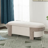 Christopher Knight Home® - Noble House - Large Versatile Storage Ottoman Bench: Spacious, Durable, And Stylish For Any Room, Off-White With Light Camel(51"*20"*17")