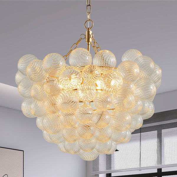 English Elm 24" K9 Crystal Five Tier Chandelier Black Iron Frame 15 Light Dining Foyer Fixture W2312P479743