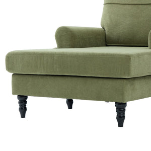 English Elm Modern Chenille Fabric Recliner Chaise Lounge Sofa with High-Resilience Foam, 550LB Capacity, Cozy Plush Backrest and Armrests for Living Room Relaxation Olive Green W395P371338