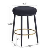 Christopher Knight Home® - Noble House - - 24.75'' Modern Counter Stools Set Of 2,Black Counter Stools With Iron Frame,Sponge Cushion,Footrest,Suitable For Kitchen/Bedroom/Dining Room