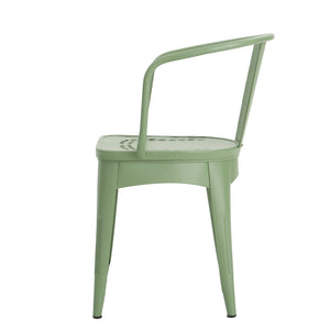 English Elm Christopher Knight Home® - LOURDES 3 PC KD METAL SET Bistro Patio 3-Piece Cast Iron Table & 2 Stackable Cafe Chairs, Weatherproof Elegance Green 56559.00MCG