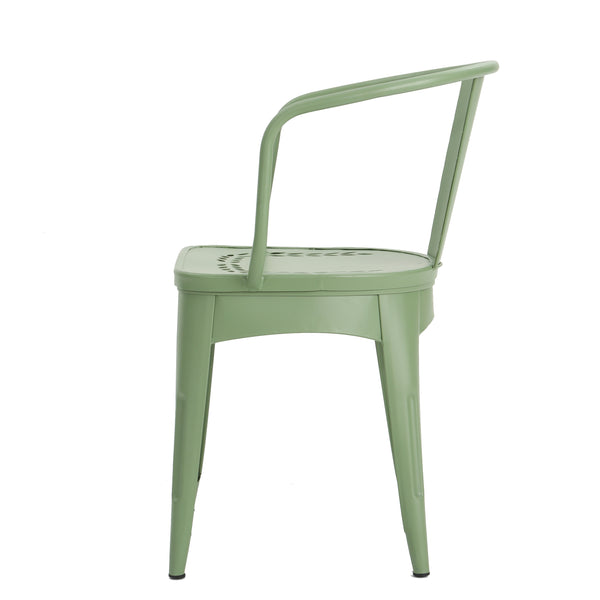 English Elm Christopher Knight Home® - LOURDES 3 PC KD METAL SET Bistro Patio 3-Piece Cast Iron Table & 2 Stackable Cafe Chairs, Weatherproof Elegance Green 56559.00MCG