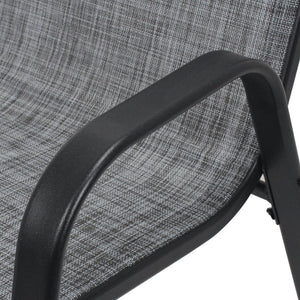 English Elm Outdoor Teslin Patio Chair Wide Ergonomic Seat Rust Proof Frame Commercial Grade Gray W3979P392984