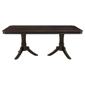 English Elm Double Double Pedestal Marston 96" Extendable Dining Table in Dark Cherry - Clipped Corner Elegant Centerpiece B011S00908