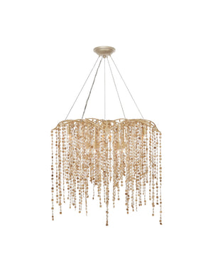 Currey & Company Kealia Large Chandelier - Stunning Biophilic Design With Hand-beaded Shells And Adjustable Height Natural Coco Shells ,Shells ,Wrought Iron 9000-1300-currey-company