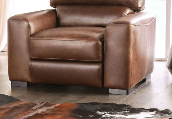 English Elm Transitional Marsicano Chair with Tight Back, Wide Track Arms, Deep Seating & High-Density Foam Support Cognac 43 L x 39 W x 40 H B2741P380790