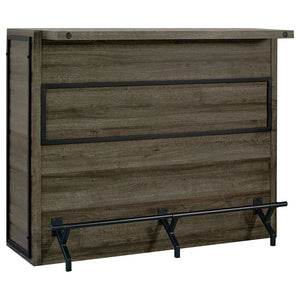 English Elm Garrison Vintage Oak Finish Bar Cabinet with Wine Rack Stemware Storage Shelves B062P331048