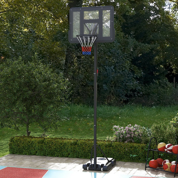 English Elm Soozier Adjustable Portable Basketball Goal with Shatterproof Backboard and Wheeled Base W2225P200903