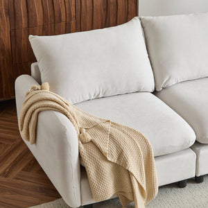 English Elm Christopher Knight Home® - 99 Modular 3-Piece Sectional Sofa with Solid Eucalyptus Frame, Reinforced Springs, Easy Assemble White N773IS00003W