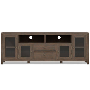 English Elm Cosmopolitan 72" Wide Tv Media Stand - Handcrafted Solid Wood With Farmhouse Brown Elegance & Storage B136P158552