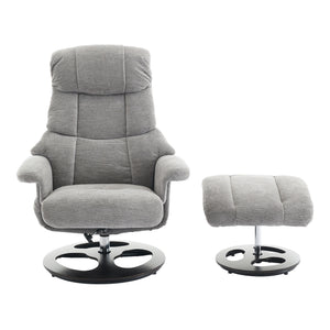 English Elm 010-Ergonomic Recliner Chair with Ottoman — 360° Swivel Lounge, Chenille Comfort, Heated Seat, Massage, Adjustable Backrest Grey W2636P262448